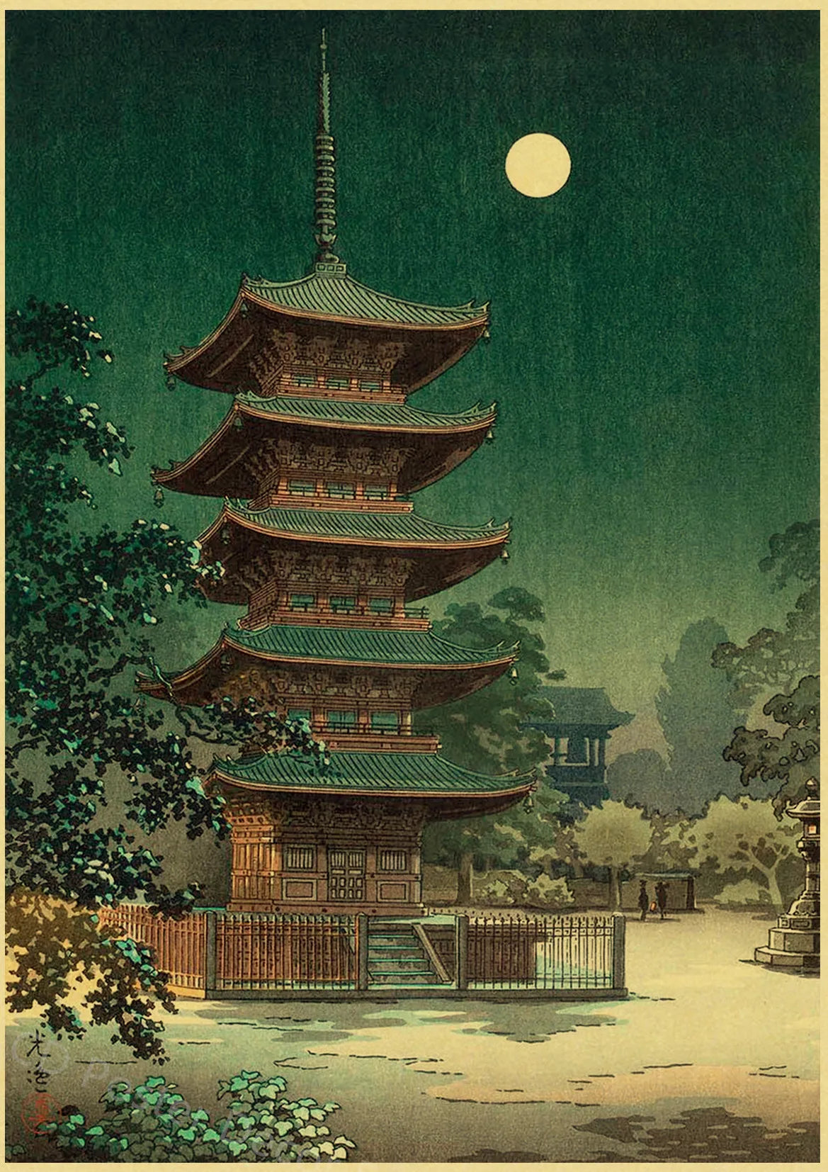 Affiche Temple Japonais